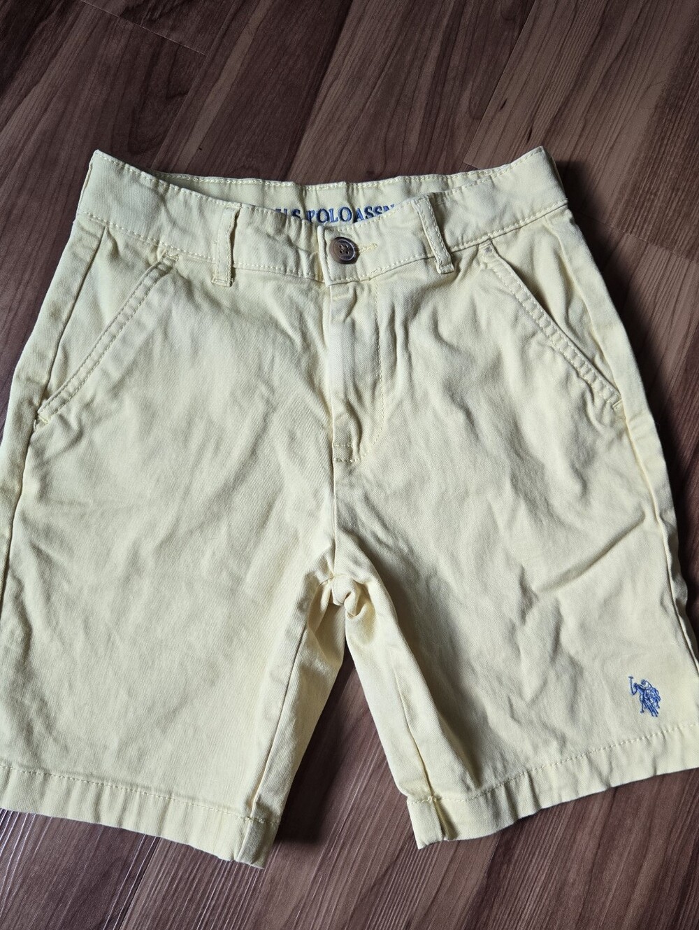 Polo Assn Butter Yellow Preppy Classic Shorts adjustable waist Kids 8 EUC
